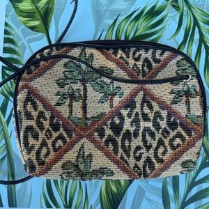 Leopard & Palm Tree Patterned Women's Bag